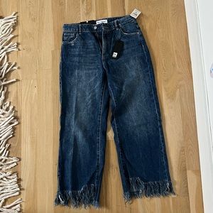 BRAND NEW DL vintage jeans with fringe